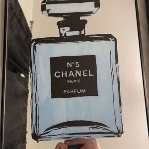 CHANEL No. 5 Perfume Illustration in Black and Blue